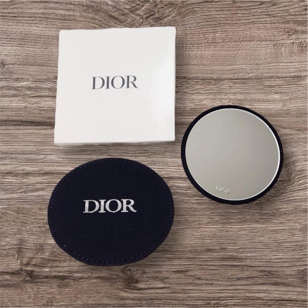 Dior Navy Blue Round Compact Mirror in Sleeve